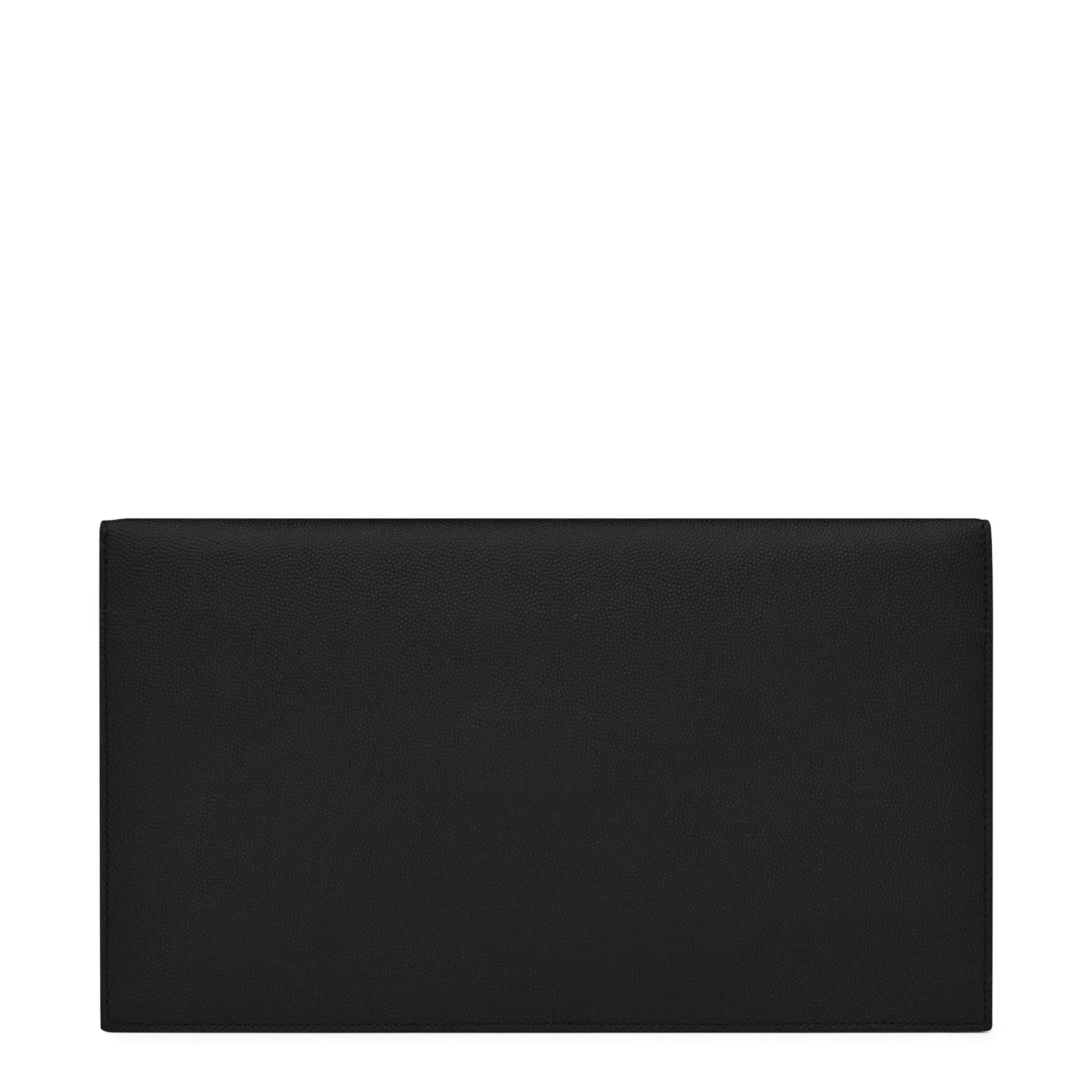 Back View of Saint Laurent Uptown Grain De Poudre Leather Black Pouch